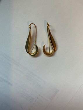 Gold Drop Swirl Earrings - Women Jewelry